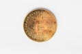 Coin gold bitcoin symbol a modern digital crypto currency on cyber world, to use online business and exchange for cash Royalty Free Stock Photo