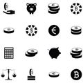 Coin icon set