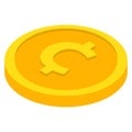 Coin icons. Cent and centavo coin . Currency symbols in isometric 3d style. Vector