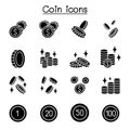 Coin, money icon set vector illustration graphic design Royalty Free Stock Photo