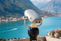 Coin operated binocular viewer in look out point at the top of the Kotor Castle