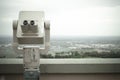 Old telescope with coins Royalty Free Stock Photo