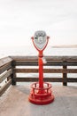 Coin operated binoculars on the pier in Newport Beach, Orange County, California Royalty Free Stock Photo