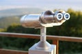 Coin-operated binoculars on a vantage point overlooking the city