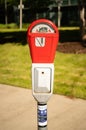 Fire Engine Red Downtown City Center Parking Meter Royalty Free Stock Photo