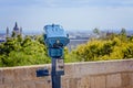 Coin operated public telescope in Budapest Royalty Free Stock Photo