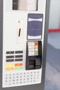 Coin operated ticket machine pay station for roadside parking ticket in street Royalty Free Stock Photo