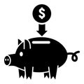 Coin piggy bank icon, simple style Royalty Free Stock Photo