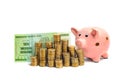 Piggy bank with Trillion dollar bill Royalty Free Stock Photo