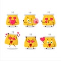 Coin purse cartoon character with love cute emoticon