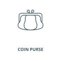 Coin purse line icon, vector. Coin purse outline sign, concept symbol, flat illustration