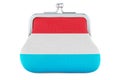 Coin purse with Luxembourgish flag. Budget, investment or financial, banking concept in Luxembourg. 3D rendering Royalty Free Stock Photo