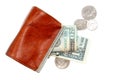 Coin Purse Spilling Money Royalty Free Stock Photo