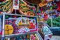 Coin pusher machine featuring a deck of cards Royalty Free Stock Photo