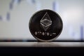 Coin silver Ethereum, digital money, cryptocurrency