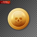 Coin skull pirate On transparent Background