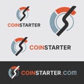 Coin Speedometer Company Logotype Template