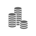 Coin stack icon. Coins stacks icon, pile of coins. Royalty Free Stock Photo