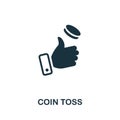 Coin Toss icon. Monochrome simple element from fortune teller collection. Creative Coin Toss icon for web design