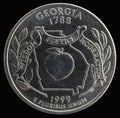 Coin 25 US cents. States and territories. Georgia