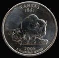 Coin 25 US cents. States and territories. Kansas