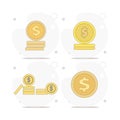 Coin vector flat illustration. gold coin with percent, coins flat illustrations Royalty Free Stock Photo