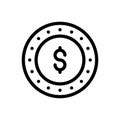 Coin vector thin line icon Royalty Free Stock Photo