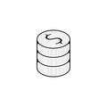 Coin thin line icon. coins Hand Drawn thin line icon Royalty Free Stock Photo