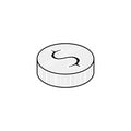 Coin thin line icon. coin Hand Drawn thin line icon Royalty Free Stock Photo