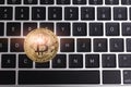 Coin, virtual digital golden bitcoin money business Royalty Free Stock Photo