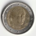 Coin worth eur 2 depicting Cecilia Gallerani Royalty Free Stock Photo