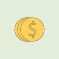 coinage icon. Element of banking icon for mobile concept and web apps. Field outline coinage icon can be used for web and mobile