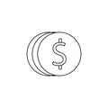 coinage icon. Element of banking icon for mobile concept and web apps. Thin line icon for website design and development, app dev