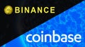 Coinbase cryptocurrency stock market name on abstract digital background. Coinbase logo with Bitcoin cryptocurrency in the United