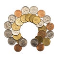 Each coin differs slightly in texture and detail highlighting their Royalty Free Stock Photo