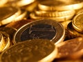 Coins background. euro coins. cent coins. euro cents Royalty Free Stock Photo