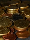 Coins background. euro coins. cent coins. euro cents Royalty Free Stock Photo