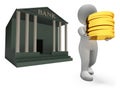 Coins Bank Represents Saved Render And Prosperity 3d Rendering