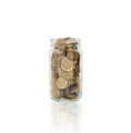 Coins in a bottle, Represents the financial growth. The more money you save, the more you will get. Royalty Free Stock Photo