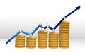 Coins business graph Royalty Free Stock Photo