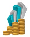 Coins business graph Royalty Free Stock Photo