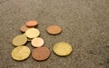 Coins on the cement floor