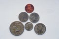 Coins with portraits from the USA Royalty Free Stock Photo