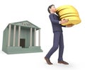 Coins Character Represents Business Person And Rich 3d Rendering
