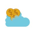 Coins and cloud computing design Royalty Free Stock Photo