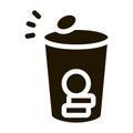 coins in cup icon Vector Glyph Illustration