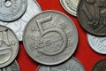 Coins of the Czechoslovak Socialist Republic Royalty Free Stock Photo