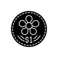 Coins design black glyph icon Royalty Free Stock Photo