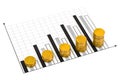 Coins and diagram Royalty Free Stock Photo