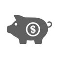 Coins, Dollar, Savings Icon. Gray vector sketch Royalty Free Stock Photo